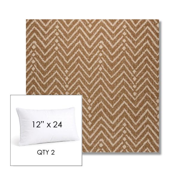 Picture of Argo Toffee | 12" x 24" Lumbar Sunbrella® Outdoor Pillow