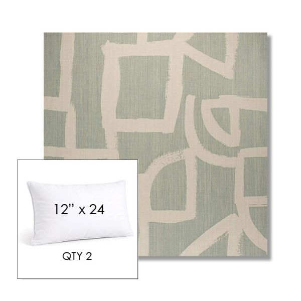 Picture of Brushstroke Duckegg | 12" x 24" Lumbar Sunbrella® Outdoor Pillow