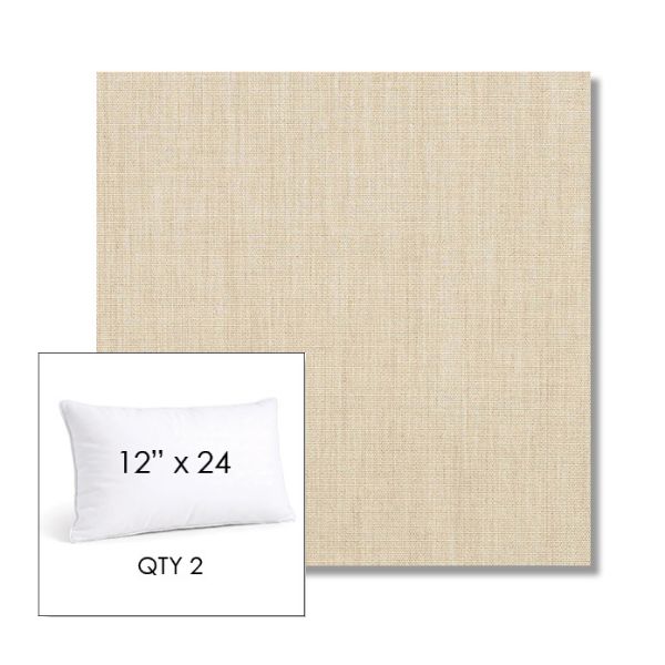 Picture of Canvas Flax | 12" x 24" Lumbar Sunbrella® Outdoor Pillow