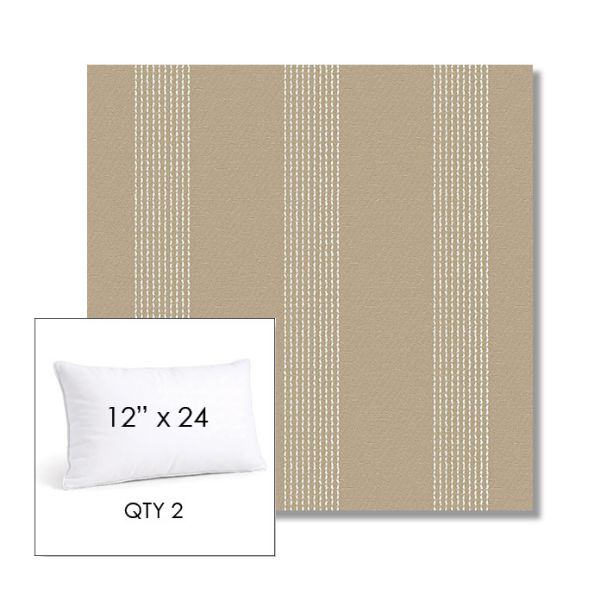 Picture of Caper Camel | 12" x 24" Lumbar Sunbrella® Outdoor Pillow