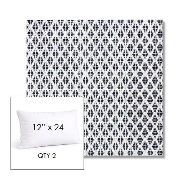 Picture of Detail Navy | 12" x 24" Lumbar Sunbrella® Outdoor Pillow