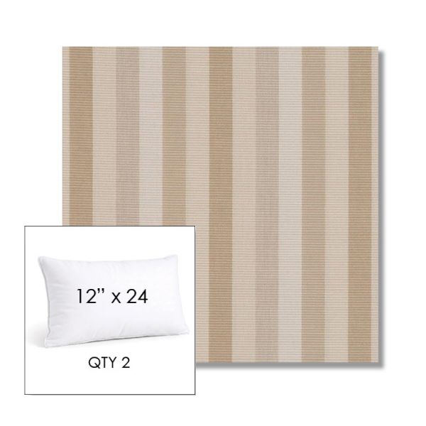 Picture of Entice Linen | 12" x 24" Lumbar Sunbrella® Outdoor Pillow