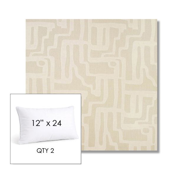 Picture of Escher Alabaster | 12" x 24" Lumbar Sunbrella® Outdoor Pillow