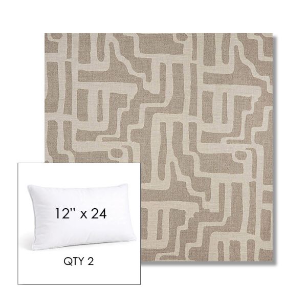 Picture of Escher Greige | 12" x 24" Lumbar Sunbrella® Outdoor Pillow