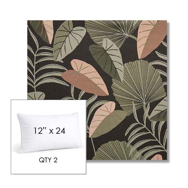 Picture of Fernie Midnight Garden | 12" x 24" Lumbar Sunbrella® Outdoor Pillow
