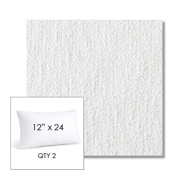 Picture of Improve White | 12" x 24" Lumbar Sunbrella® Outdoor Pillow