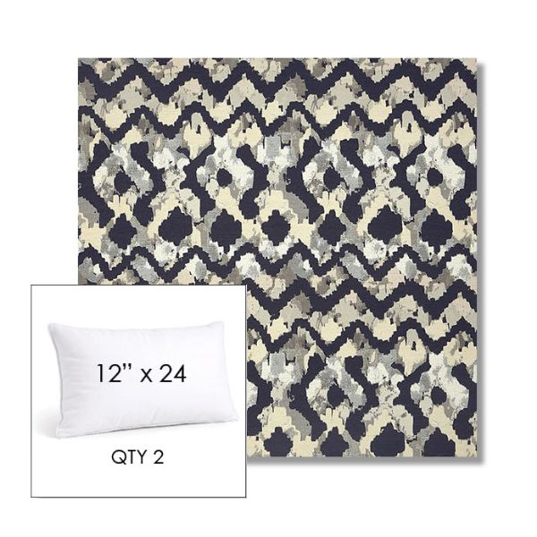 Picture of Inga Midnight | 12" x 24" Lumbar Sunbrella® Outdoor Pillow