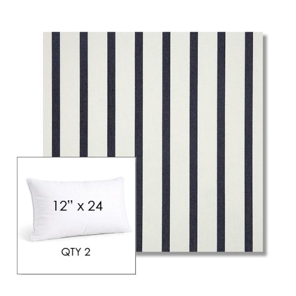 Picture of Lido Indigo | 12" x 24" Lumbar Sunbrella® Outdoor Pillow