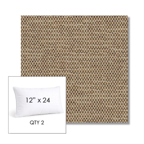 Picture of Mainstreet Latte | 12" x 24" Lumbar Sunbrella® Outdoor Pillow