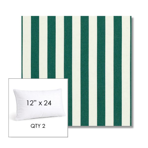 Picture of Mason Forest Green | 12" x 24" Lumbar Sunbrella® Outdoor Pillow