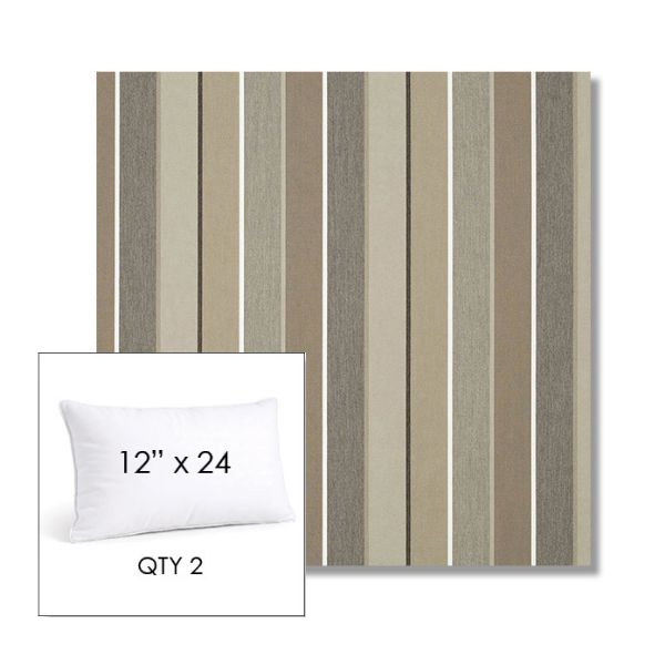 Picture of Milano Char | 12" x 24" Lumbar Sunbrella® Outdoor Pillow