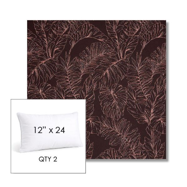 Picture of Palma Sangria | 12" x 24" Lumbar Sunbrella® Outdoor Pillow