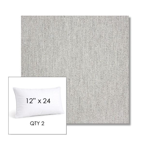 Picture of Pashmina Fog | 12" x 24" Lumbar Sunbrella® Outdoor Pillow