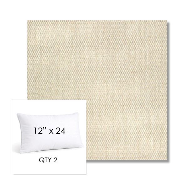 Picture of Pique Flax | 12" x 24" Lumbar Sunbrella® Outdoor Pillow