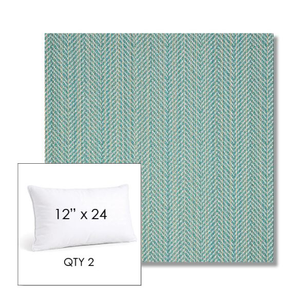 Picture of Posh Aqua | 12" x 24" Lumbar Sunbrella® Outdoor Pillow