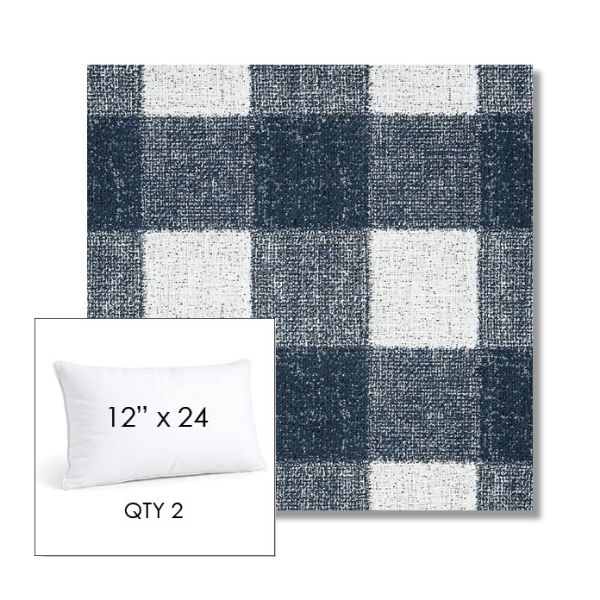 Picture of Preso Indigo | 12" x 24" Lumbar Sunbrella® Outdoor Pillow