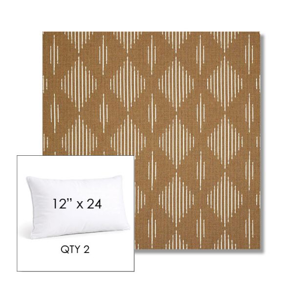 Picture of Spinner Diamond Teak | 12" x 24" Lumbar Sunbrella® Outdoor Pillow