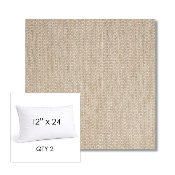 Picture of Tailored Putty | 12" x 24" Lumbar Sunbrella® Outdoor Pillow
