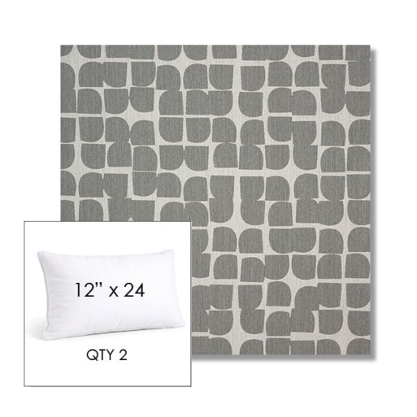 Picture of Toggle Greystone | 12" x 24" Lumbar Sunbrella® Outdoor Pillow