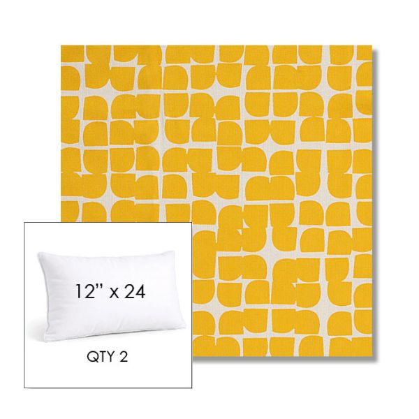 Picture of Toggle Lemon Drop | 12" x 24" Lumbar Sunbrella® Outdoor Pillow