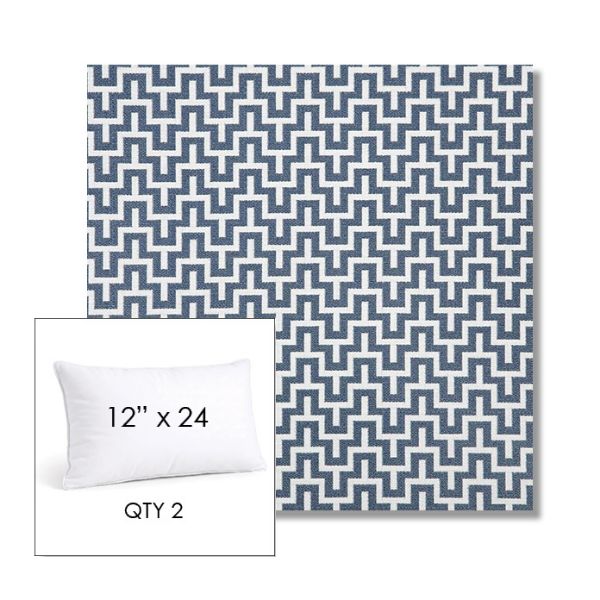 Picture of Underline Denim | 12" x 24" Lumbar Sunbrella® Outdoor Pillow