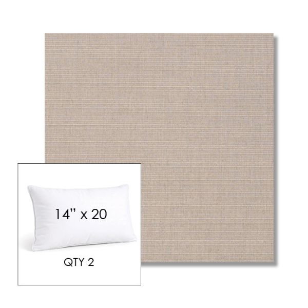 Picture of Ambrose Flax | 14" x 20" Lumbar Sunbrella® Outdoor Pillow