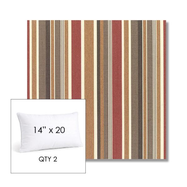 Picture of Brannon Redwood | 14" x 20" Lumbar Sunbrella® Outdoor Pillow