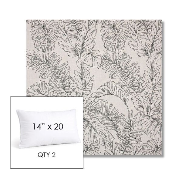 Picture of Calm Graphite | 14" x 20" Lumbar Sunbrella® Outdoor Pillow