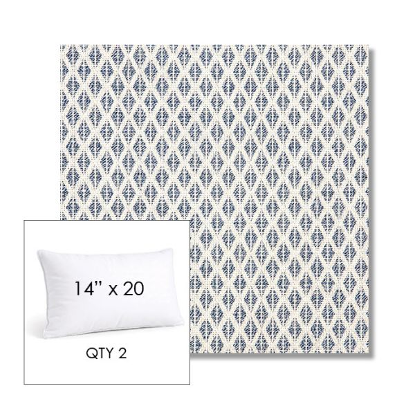 Picture of Detail Denim | 14" x 20" Lumbar Sunbrella® Outdoor Pillow