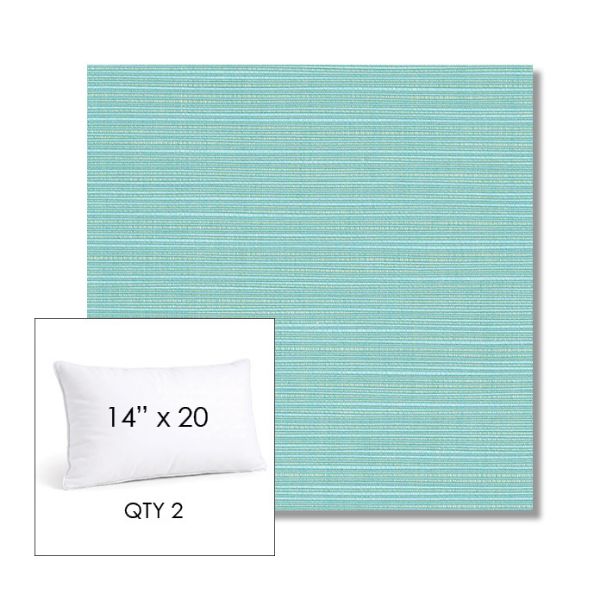 Picture of Dupione Celeste | 14" x 20" Lumbar Sunbrella® Outdoor Pillow