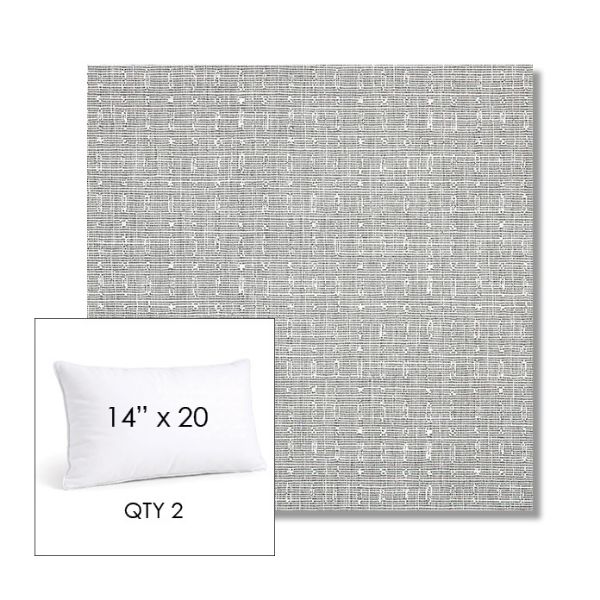 Picture of Embrace Pewter | 14" x 20" Lumbar Sunbrella® Outdoor Pillow