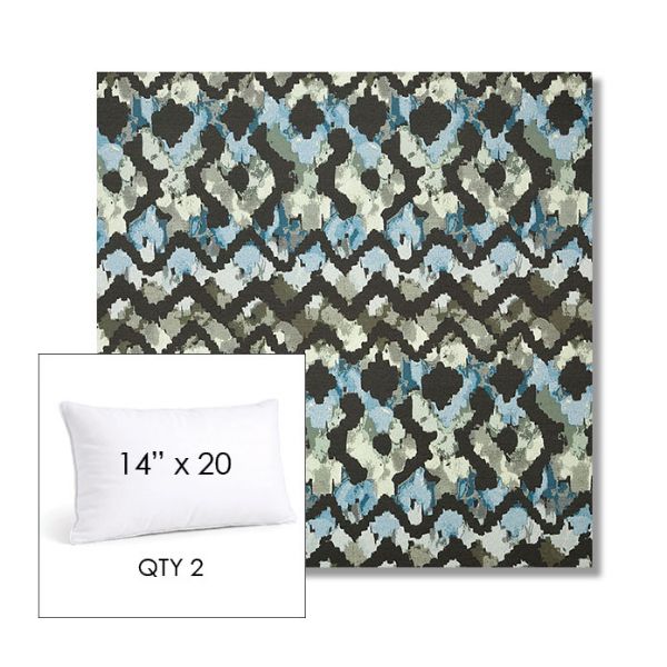 Picture of Inga Green Tea | 14" x 20" Lumbar Sunbrella® Outdoor Pillow