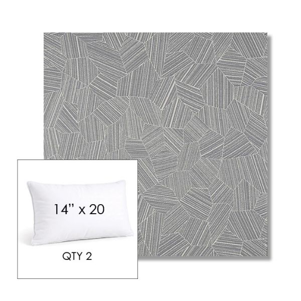 Picture of Leaf Structure Slate | 14" x 20" Lumbar Sunbrella® Outdoor Pillow