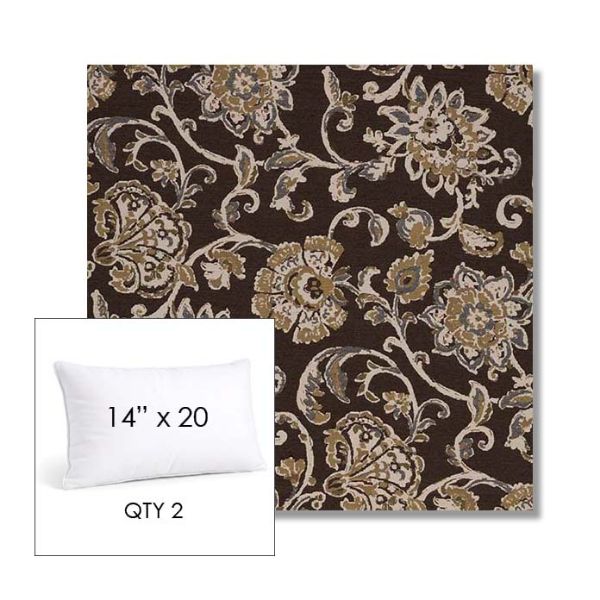 Picture of Martha Floral Garden Path | 14" x 20" Lumbar Sunbrella® Outdoor Pillow