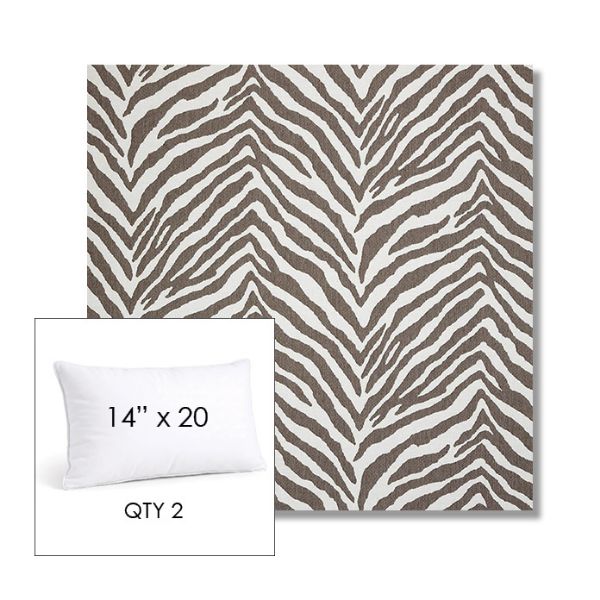 Picture of Namibia Grey | 14" x 20" Lumbar Sunbrella® Outdoor Pillow