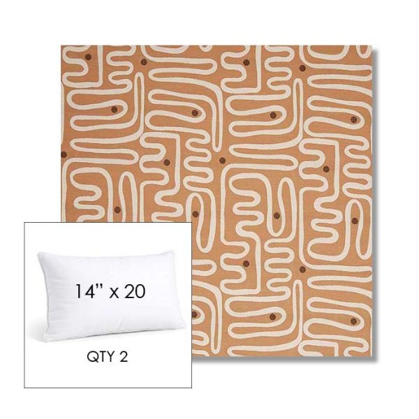 Picture of Nema Peachwood | 14" x 20" Lumbar Sunbrella® Outdoor Pillow