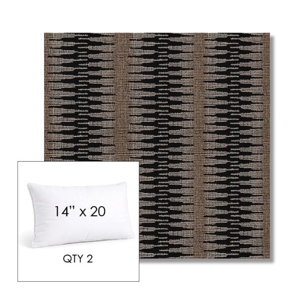 Picture of Ortiz Onyx | 14" x 20" Lumbar Sunbrella® Outdoor Pillow