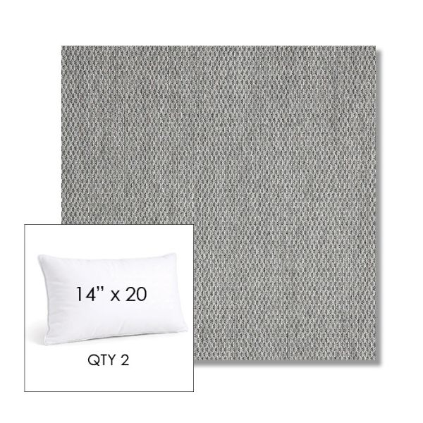 Picture of Pique Ash | 14" x 20" Lumbar Sunbrella® Outdoor Pillow