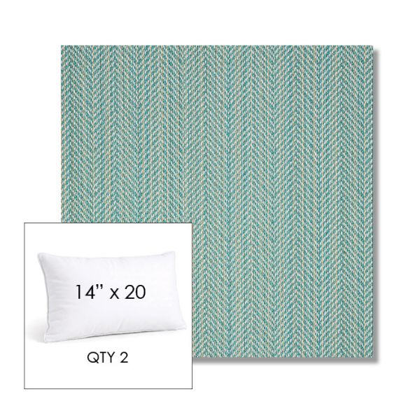 Picture of Posh Aqua | 14" x 20" Lumbar Sunbrella® Outdoor Pillow