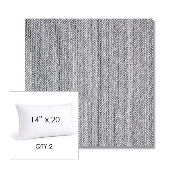 Picture of Posh Graphite | 14" x 20" Lumbar Sunbrella® Outdoor Pillow