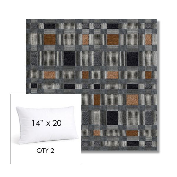 Picture of Rubix Vintage Denim | 14" x 20" Lumbar Sunbrella® Outdoor Pillow