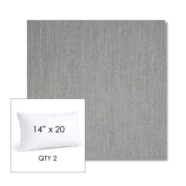 Picture of Switch Silver | 14" x 20" Lumbar Sunbrella® Outdoor Pillow