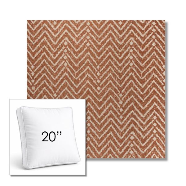 Picture of Argo Clay | 20" Square Boxed Sunbrella® Outdoor Pillow (3" Thick)