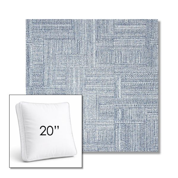 Picture of Boro Indigo | 20" Square Boxed Sunbrella® Outdoor Pillow (3" Thick)