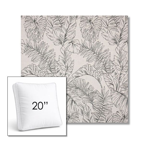 Picture of Calm Graphite | 20" Square Boxed Sunbrella® Outdoor Pillow (3" Thick)