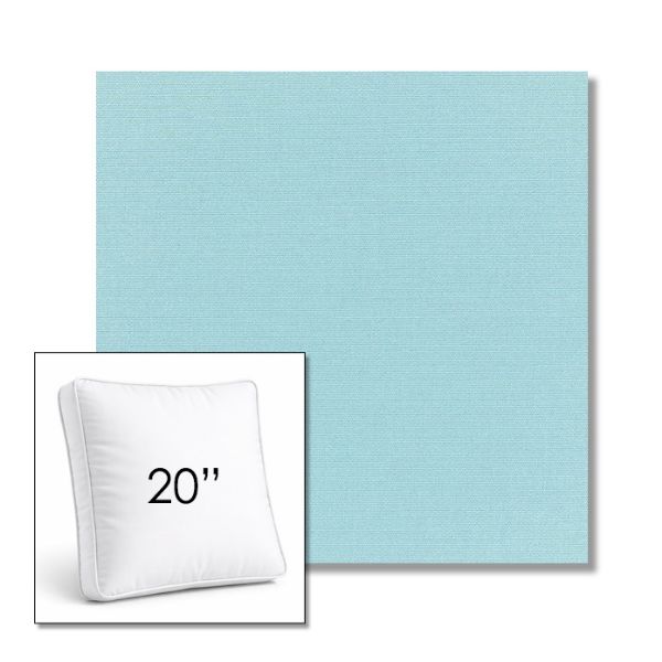 Picture of Canvas Mineral Blue | 20" Square Boxed Sunbrella® Outdoor Pillow (3" Thick)