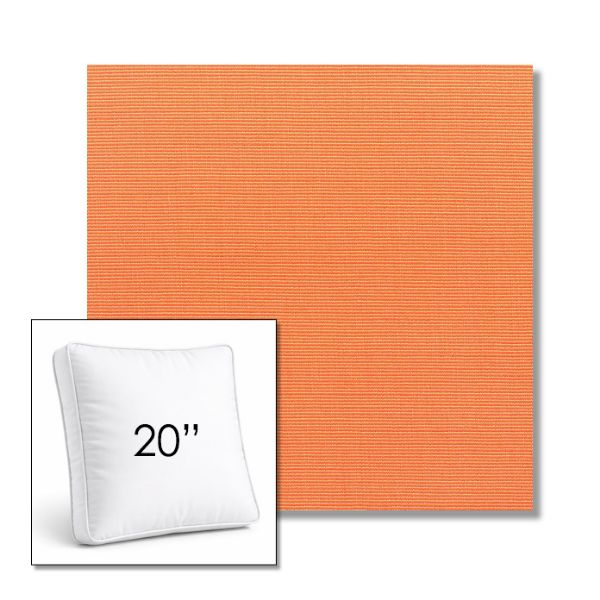 Picture of Canvas Tangerine | 20" Square Boxed Sunbrella® Outdoor Pillow (3" Thick)