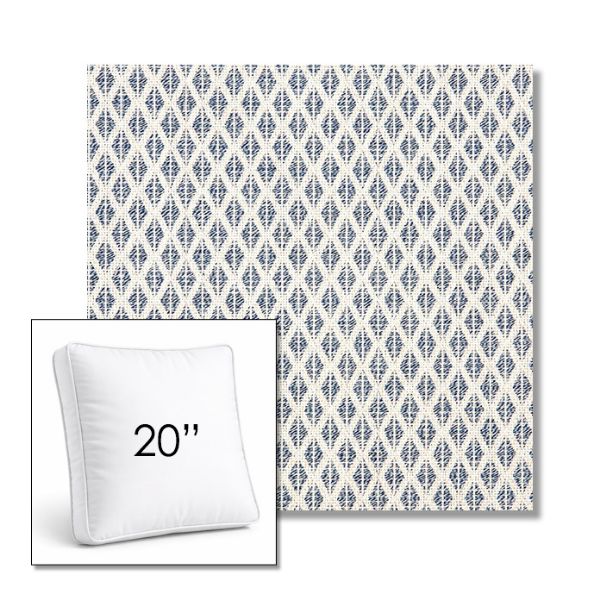 Picture of Detail Denim | 20" Square Boxed Sunbrella® Outdoor Pillow (3" Thick)