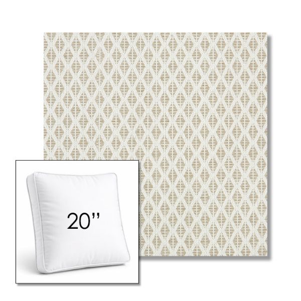 Picture of Detail Linen | 20" Square Boxed Sunbrella® Outdoor Pillow (3" Thick)