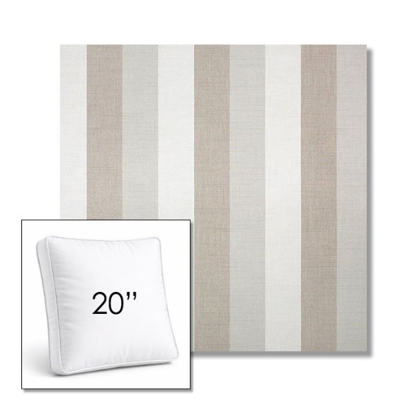 Picture of Direction Linen | 20" Square Boxed Sunbrella® Outdoor Pillow (3" Thick)